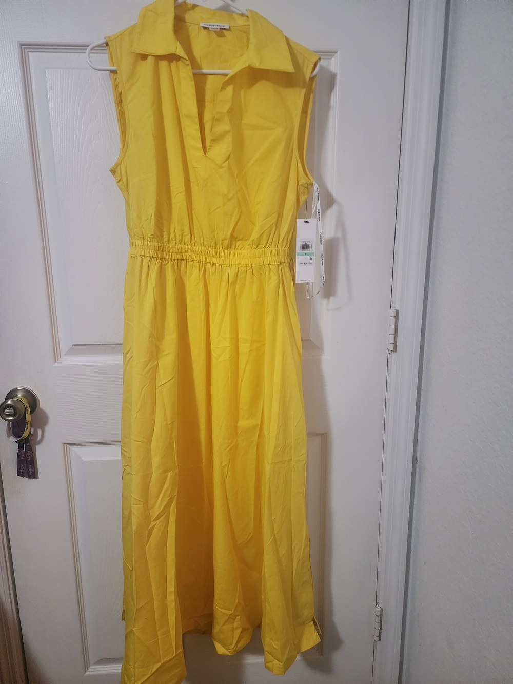 Women's Cotton Drawstring Sleeveless Midi Dress